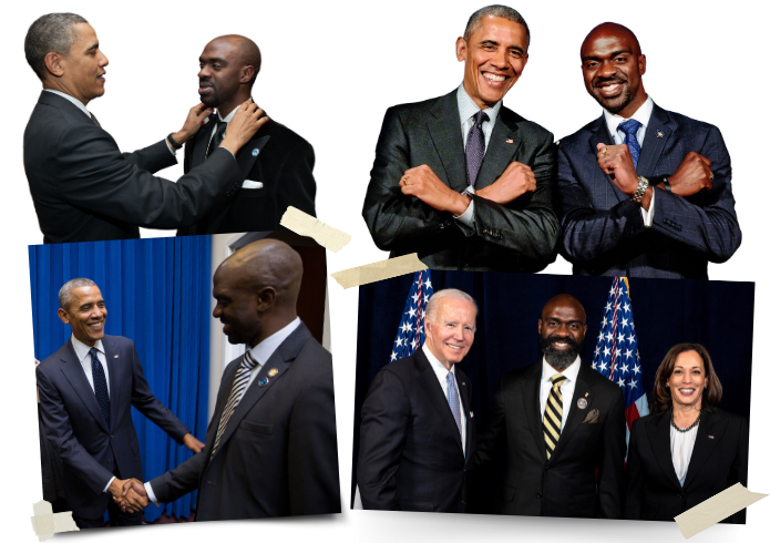 Michael Blake, Joe Biden and Obama